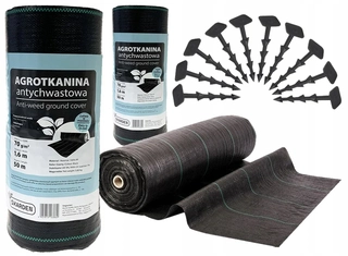 Agrotextília - Agrottkanina s kolíkmi Skarden čierna 1,6 x 100 m 70 g/m²